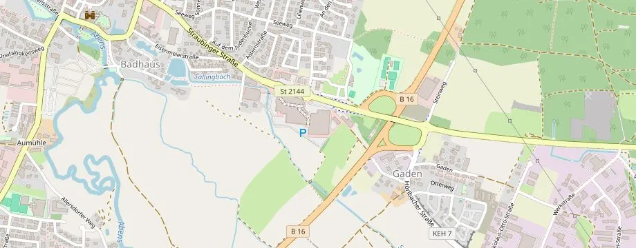 Karte mit der Lage des OBI Markt Abensberg, Straubinger Str. 42-44, 93326 Abensberg