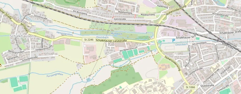 Karte mit der Lage des OBI Markt Ansbach, Am Reiterzentrum 8, 91522 Ansbach