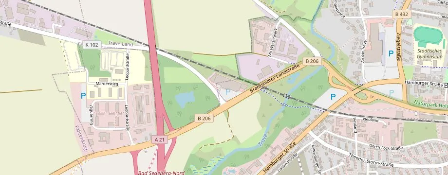 Karte mit der Lage des OBI Markt Bad Segeberg, Segeberger Str. 101, 23795 Bad Segeberg