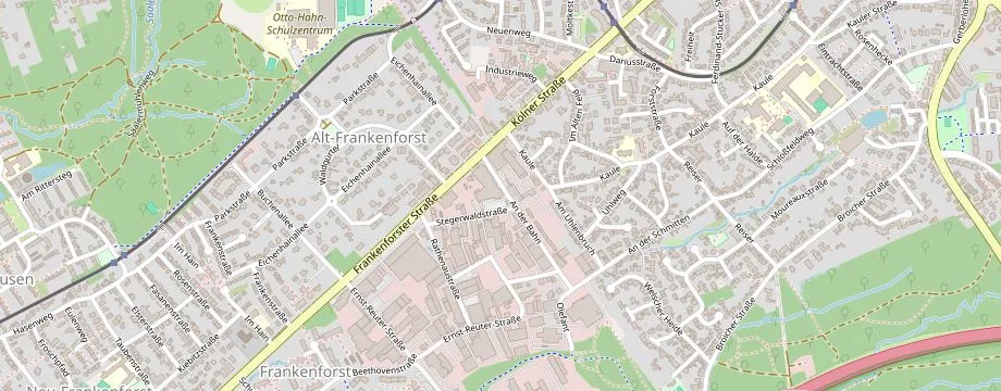 Karte mit der Lage des OBI Markt Bergisch Gladbach Bensberg, An der Bahn 3, 51427 Bergisch Gladbach