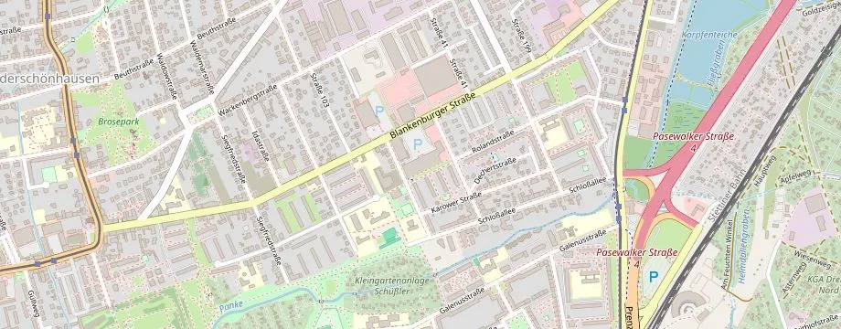Karte mit der Lage des OBI Markt Berlin-Pankow, Blankenburger Str. 86-92, 13156 Berlin-Pankow