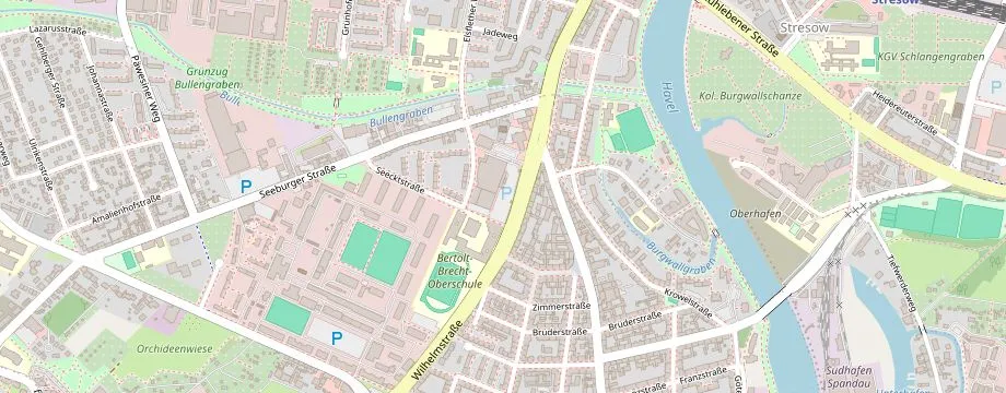 Karte mit der Lage des OBI Markt Berlin-Spandau, Wilhelmstraße 8, 13595 Berlin-Spandau