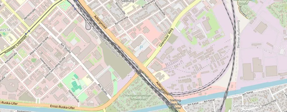 Karte mit der Lage des OBI Markt Berlin-Treptow, Adlergestell 303, 12489 Berlin-Treptow