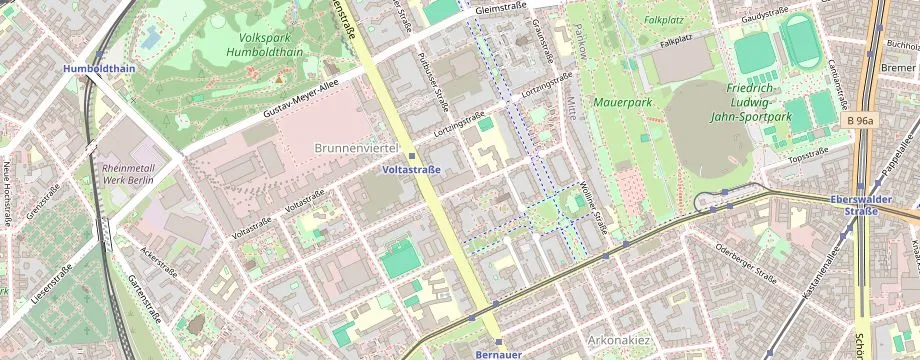 Karte mit der Lage des OBI Markt Berlin-Wedding, Demminer Str. 31, 13355 Berlin-Wedding