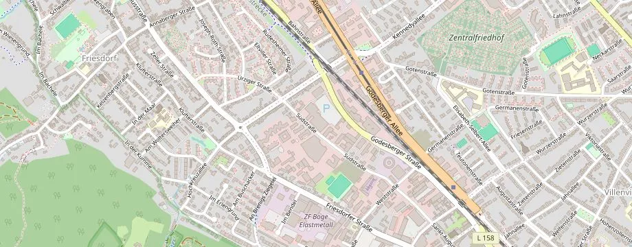 Karte mit der Lage des OBI Markt Bonn Süd, Godesberger Str. 63, 53175 Bonn