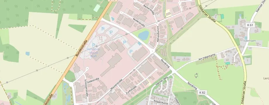 Karte mit der Lage des OBI Markt Buchholz, Nordring 6, 21244 Buchholz
