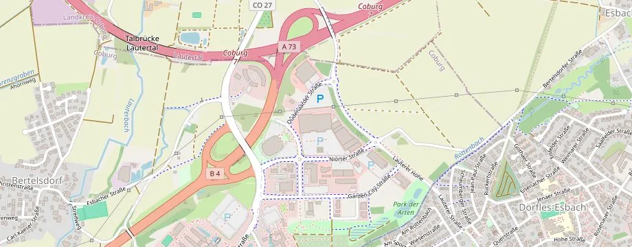 Karte mit der Lage des OBI Markt Coburg, Niorter Str. 3, 96450 Coburg