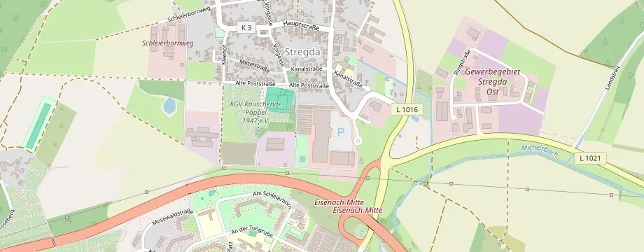 Karte mit der Lage des OBI Markt Eisenach, Am Stadtweg 2, 99817 Eisenach