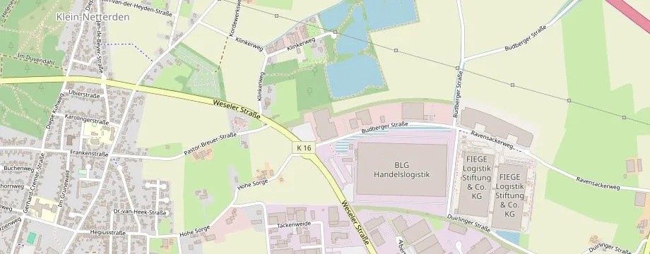 Karte mit der Lage des OBI Markt Emmerich, Budberger Str. 1, 46446 Emmerich