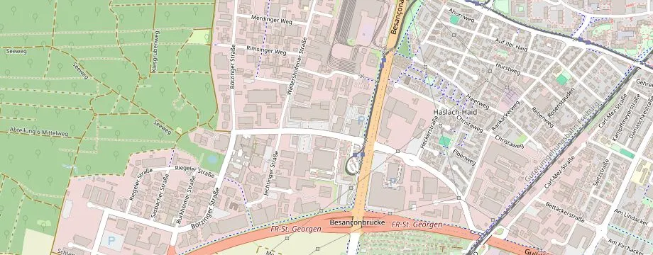 Karte mit der Lage des OBI Markt Freiburg im Breisgau, Munzinger Str. 6, 79111 Freiburg im Breisgau