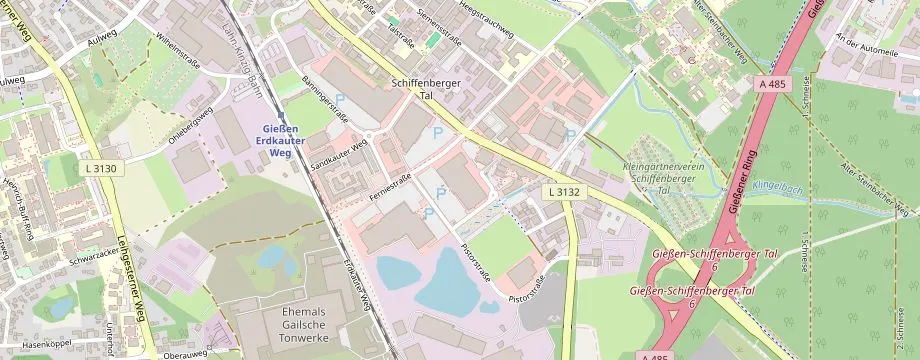 Karte mit der Lage des OBI Markt Gießen Süd, Pistorstr. 1, 35394 Gießen