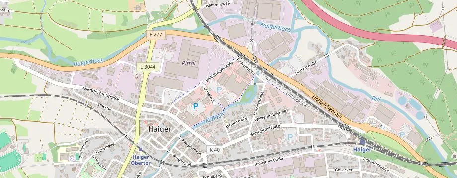 Karte mit der Lage des OBI Markt Haiger, Lohwiese 1, 35708 Haiger