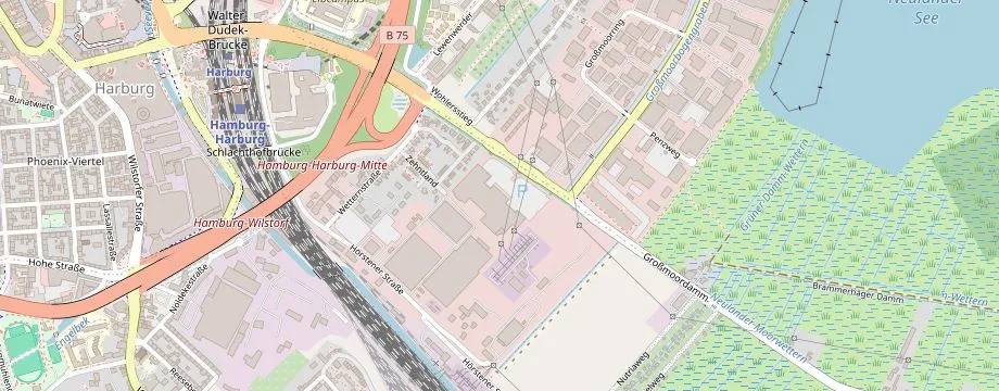 Karte mit der Lage des OBI Markt Hamburg-Harburg, Großmoordamm 98, 21079 Hamburg-Harburg
