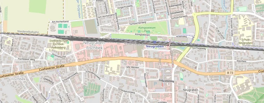 Karte mit der Lage des OBI Markt Hamburg-Neugraben, Cuxhavener Str. 366, 21149 Hamburg-Neugraben