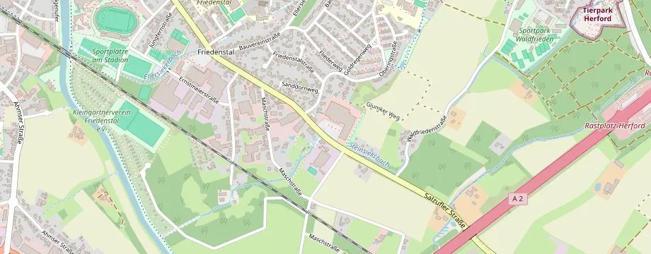 Karte mit der Lage des OBI Markt Herford, Salzufler Straße 193, 32052 Herford