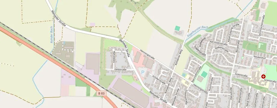 Karte mit der Lage des OBI Markt Hessisch Oldendorf, Welseder Straße 46, 31840 Hessisch Oldendorf