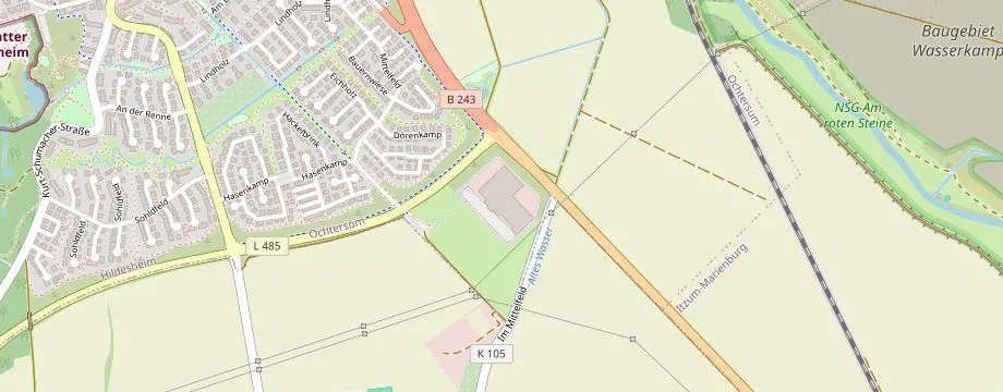 Karte mit der Lage des OBI Markt Hildesheim Im Mittelfeld, Im Mittelfeld 3, 31139 Hildesheim