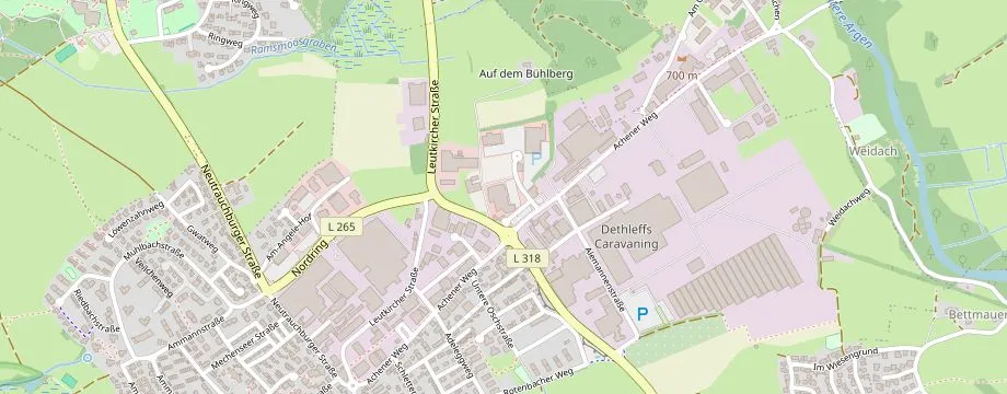 Karte mit der Lage des OBI Markt Isny, Am Bühlberg 1, 88316 Isny