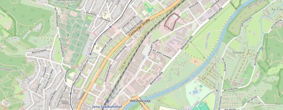 Karte mit der Lage des OBI Markt Jena, Löbstedter Straße 54, 07749 Jena