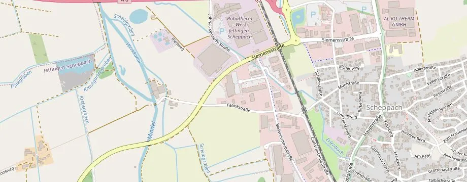 Karte mit der Lage des OBI Markt Jettingen-Scheppach, Messerschmittstr. 6, 89343 Jettingen-Scheppach