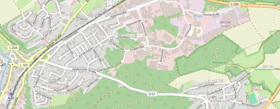 Karte mit der Lage des OBI Markt Kall, Siemensring 12, 53925 Kall