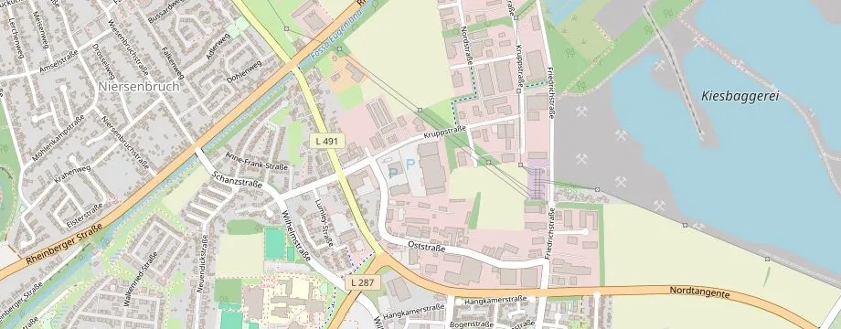 Karte mit der Lage des OBI Markt Kamp Lintfort, Kruppstr. 4, 47475 Kamp Lintfort
