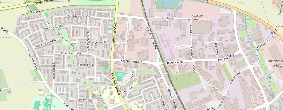 Karte mit der Lage des OBI Markt Kempen, Kleinbahnstraße 32, 47906 Kempen