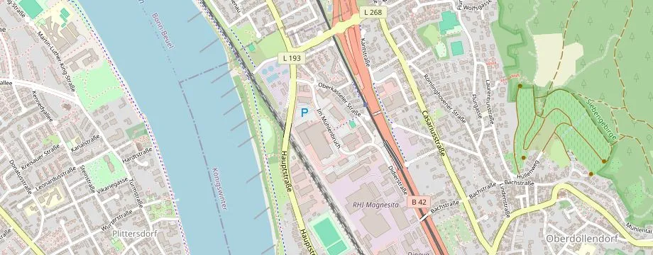 Karte mit der Lage des OBI Markt Königswinter, Im Mühlenbruch 4, 53639 Königswinter