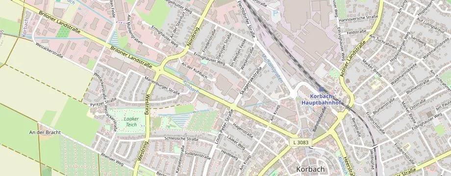 Karte mit der Lage des OBI Markt Korbach, Briloner Landstr. 38, 34497 Korbach