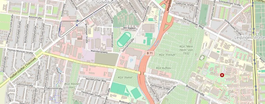 Karte mit der Lage des OBI Markt Magdeburg, Brenneckestraße 44, 39118 Magdeburg