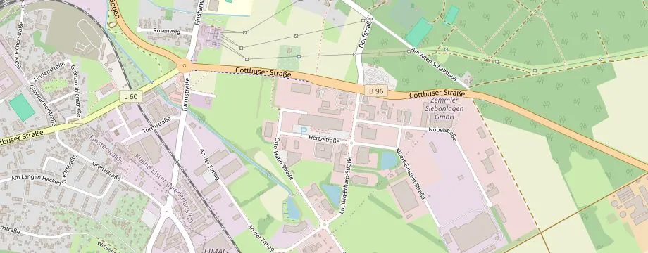 Karte mit der Lage des OBI Markt Massen, Ludwig-Erhard Str. 5, 03238 Massen