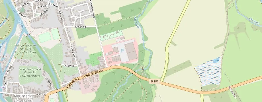 Karte mit der Lage des OBI Markt Merseburg, Kollenbeyer Weg 2, 06217 Merseburg