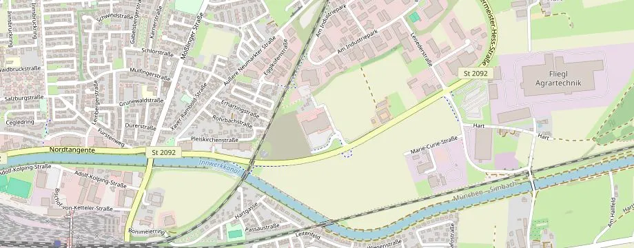 Karte mit der Lage des OBI Markt Mühldorf, Perkhofer Str. 2, 84453 Mühldorf
