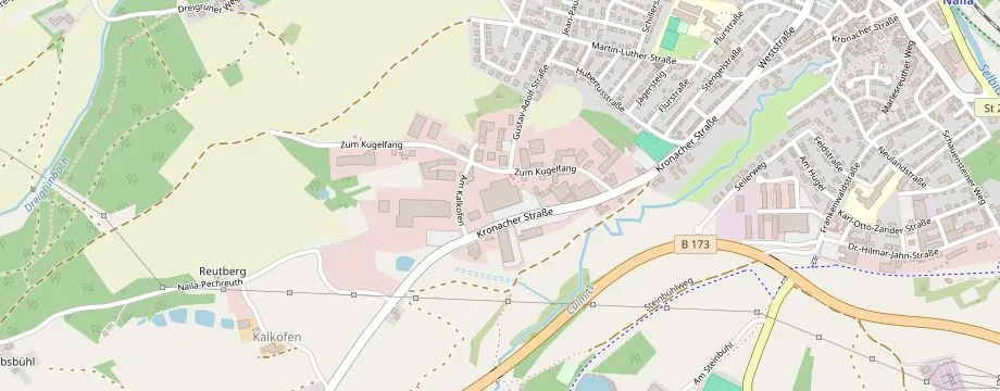 Karte mit der Lage des OBI Markt Naila, Kronacher Str. 38, 95119 Naila