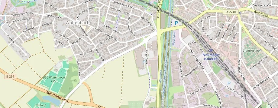 Karte mit der Lage des OBI Markt Neumarkt, Freystädter Str. 11-13, 92318 Neumarkt