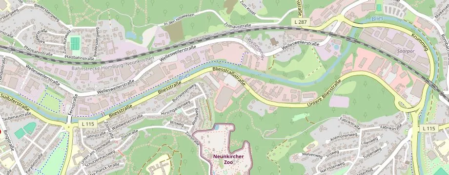 Karte mit der Lage des OBI Markt Neunkirchen, Bliesstraße 80, 66538 Neunkirchen