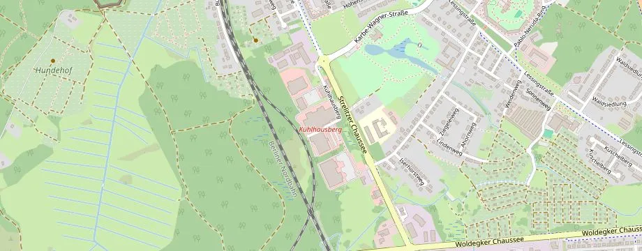 Karte mit der Lage des OBI Markt Neustrelitz, Am Kühlhausberg 1, 17235 Neustrelitz