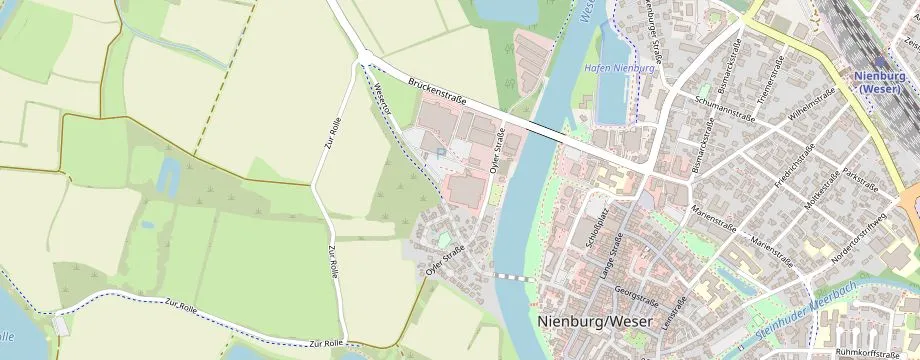 Karte mit der Lage des OBI Markt Nienburg, Oyler Straße 10, 31582 Nienburg
