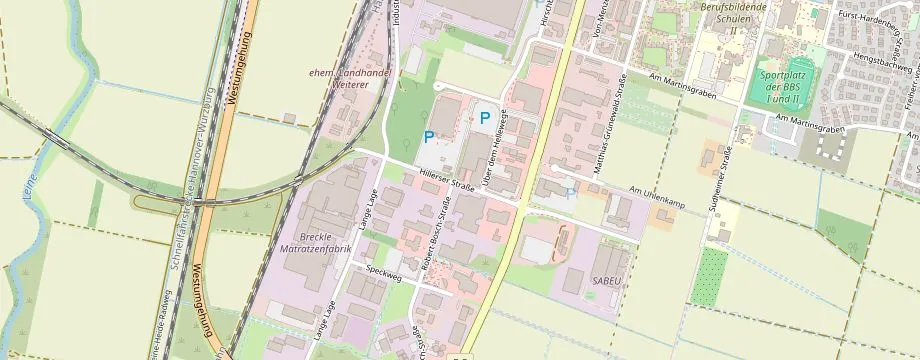Karte mit der Lage des OBI Markt Northeim, Hillerser Str. 13, 37154 Northeim
