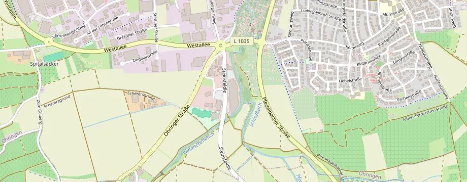 Karte mit der Lage des OBI Markt Oehringen, Steinsfeldle 13, 74613 Oehringen