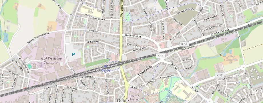 Karte mit der Lage des OBI Markt Oelde, Hohe Str. 2-14, 59302 Oelde