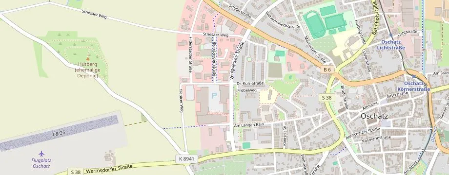 Karte mit der Lage des OBI Markt Oschatz, Venissieuxer Str. 6, 04758 Oschatz