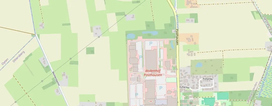 Karte mit der Lage des OBI Markt Ottersberg, Posthausen 1, 28870 Ottersberg