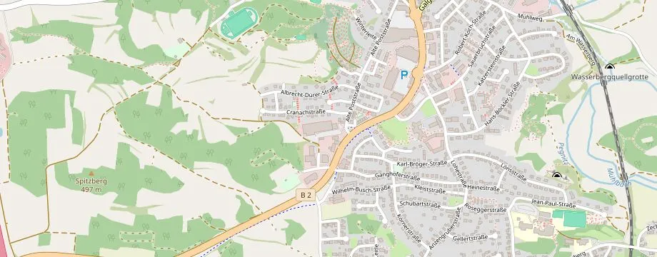 Karte mit der Lage des OBI Markt Pegnitz, Alte Poststr. 54, 91257 Pegnitz