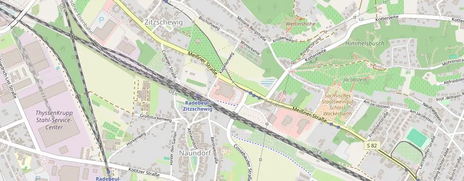 Karte mit der Lage des OBI Markt Radebeul, Meißner Straße 415, 01445 Radebeul