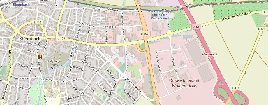Karte mit der Lage des OBI Markt Rheinbach, An den Märkten 1-5, 53359 Rheinbach