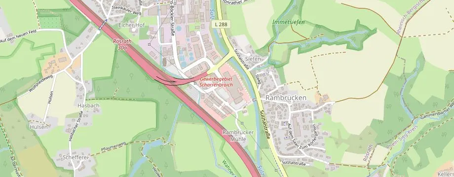 Karte mit der Lage des OBI Markt Rösrath, Hanns-Martin-Schleyer-Str. 1, 51503 Rösrath