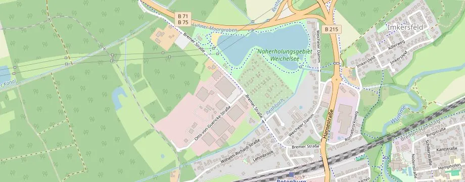 Karte mit der Lage des OBI Markt Rotenburg / Wümme, Bremer Str. 19, 27356 Rotenburg / Wümme
