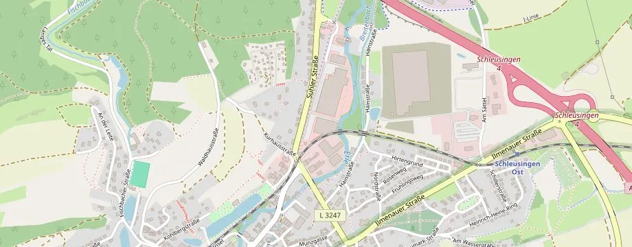 Karte mit der Lage des OBI Markt Schleusingen, Suhler Straße 32-40, 98553 Schleusingen