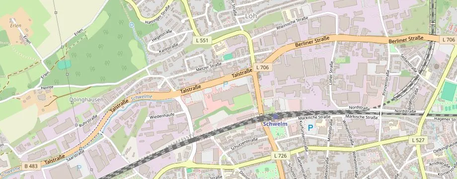 Karte mit der Lage des OBI Markt Schwelm, Talstraße 13, 58332 Schwelm